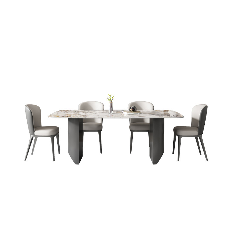 Nordic Slate White Round Dining Table Living Room