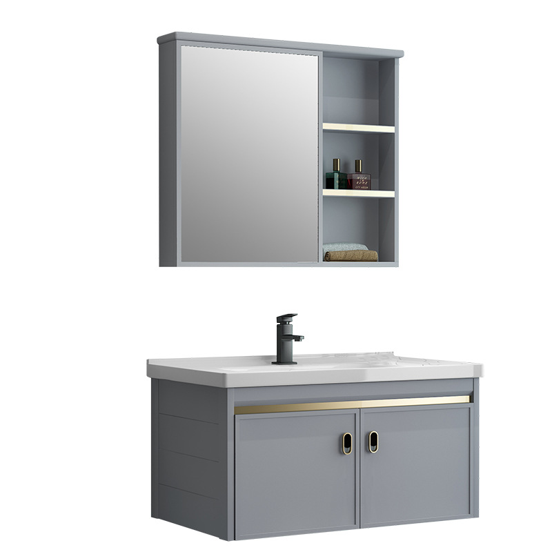 Nordic Slate Grey Square Bathroom Cabinet Bathroom