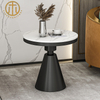 European Style Slate White Round Side Table in Living Room