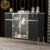 Light Luxury Slate Black Rectangular Kitchen Cabinet in Dining Room