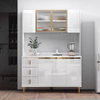 Minimalist Slate White Rectangular Cabinets in The Kitchen