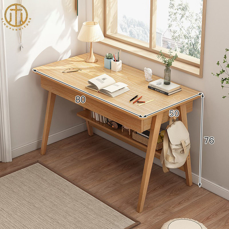 Simple Home Student Solid Wood Leg Study Desk