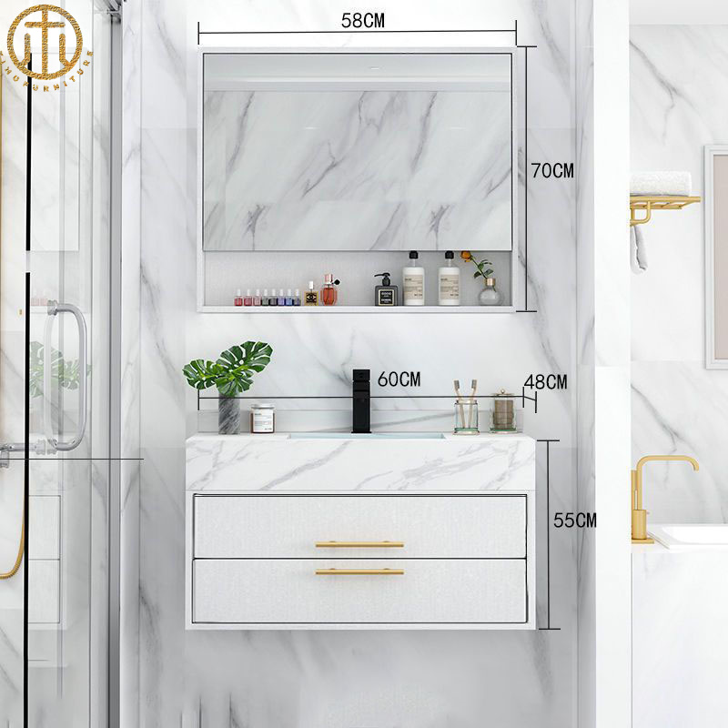 Light Luxury Slate Smart Mirror Bathroom Cabinet