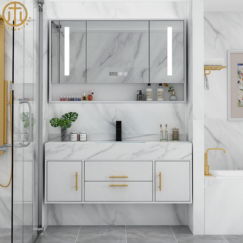 Light Luxury Slate Smart Mirror Bathroom Cabinet