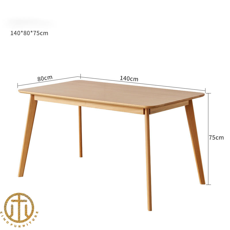 Modern Minimalist Home Dining Room Rectangular Beech Dining Table