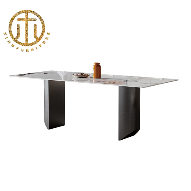 European style slate white rectangular dining table dining room