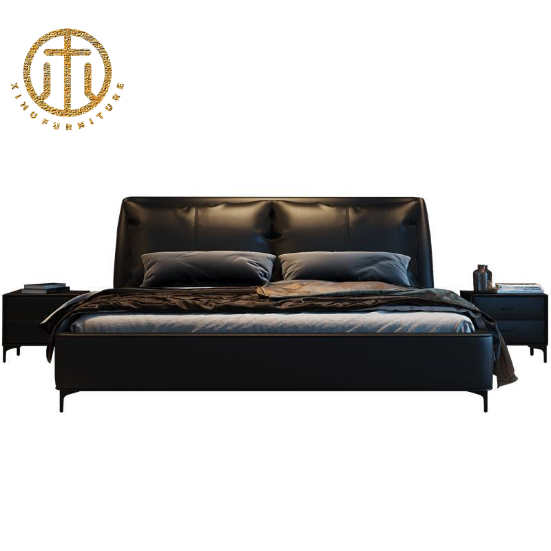 Italian Style Black Rectangular Bed Bedroom