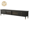 Vintage Solid Wood Black Rectangle Tv Cabinet in Living Room