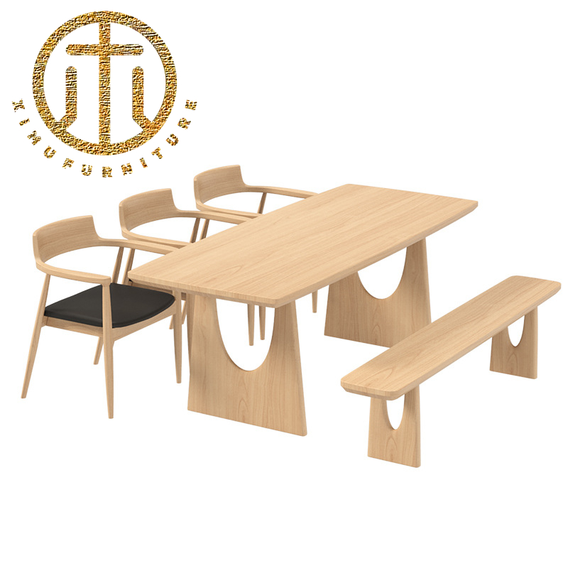 Modern Solid Wood Rectangular Dining Table Dining Room