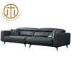 Modern Fabric Gray-black Rectangular Sofa Living Room