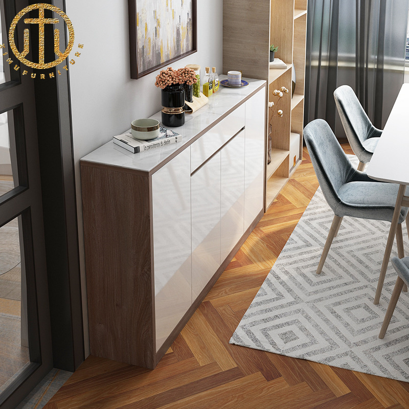 European Style Slate White Rectangular Cabinet in Dining Room