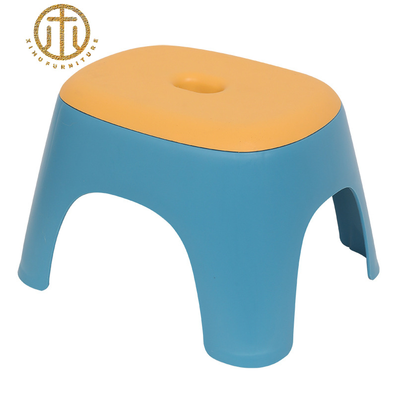 Minimalist Plastic Macaron Color Oval Stool in Bedroom