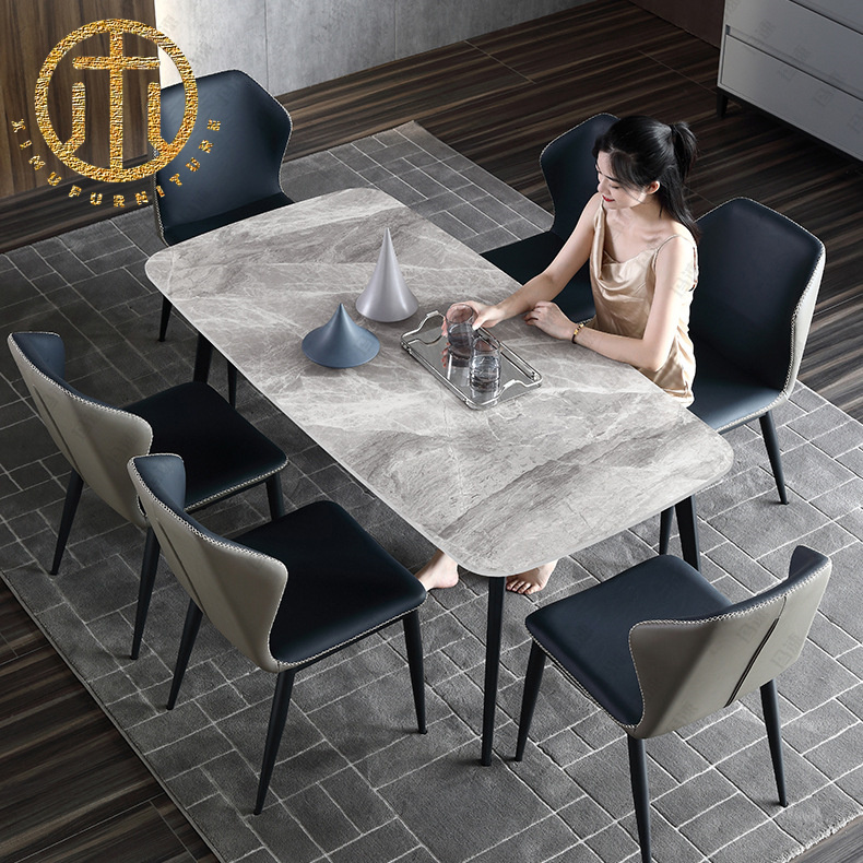 Modern Minimalist Light Luxury Restaurant Furniture Slate Dining Table