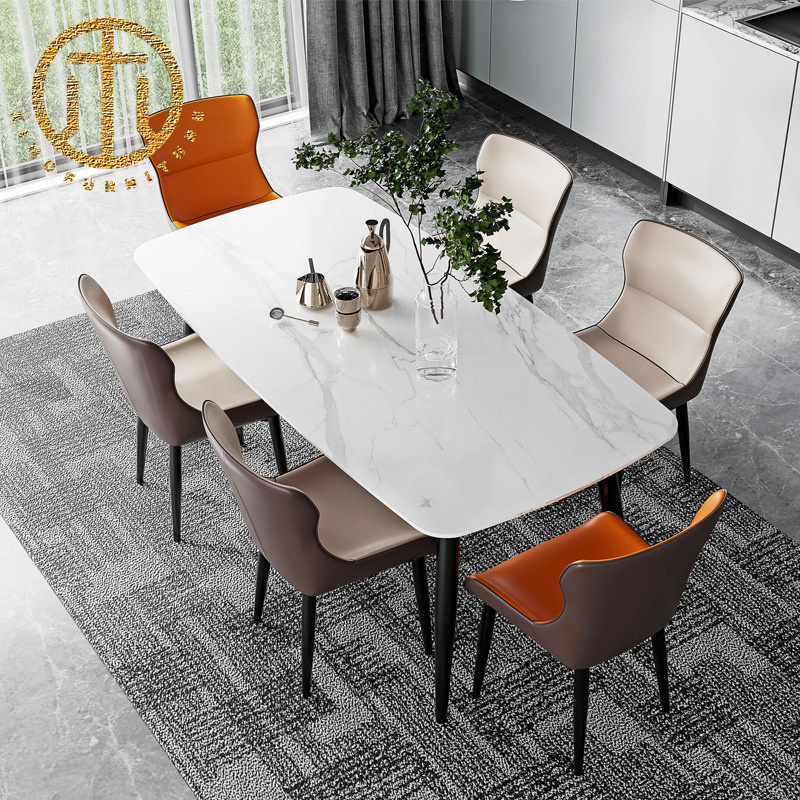 Modern Minimalist Light Luxury Restaurant Furniture Slate Dining Table