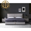 Nordic Leather Gray-black Square Bed 