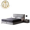 Nordic Leather Gray-black Square Bed 