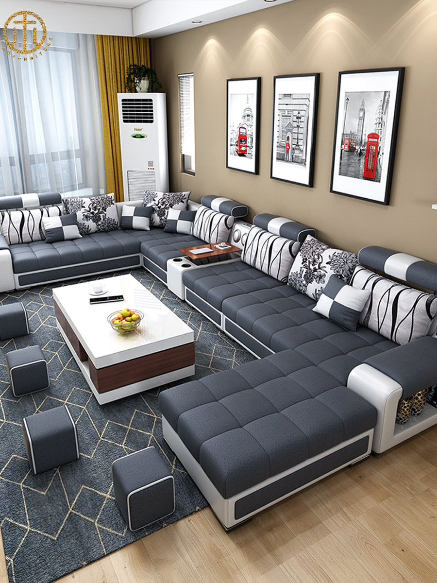 Modern Minimalist Living Room Latex Technology Fabric Sofa