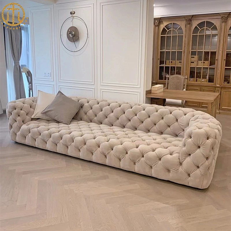 Italian Light Luxury Living Room Lazy Leather Sofa