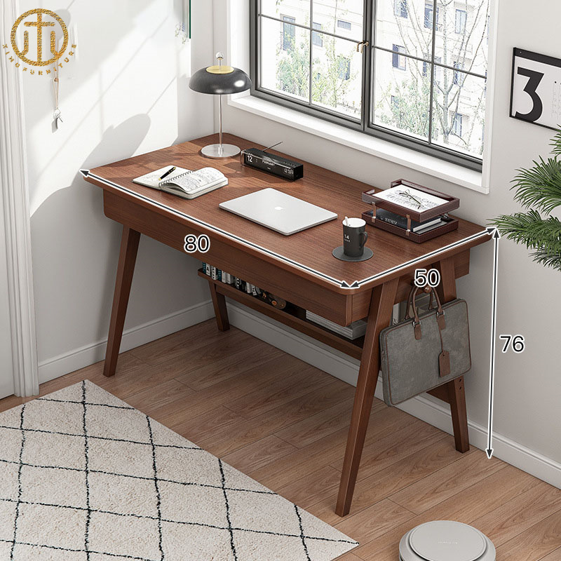 Simple Home Student Solid Wood Leg Study Desk