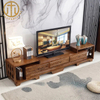 Modern Chinese Camphor Wood Antique Carved TV Cabinet For Living Room