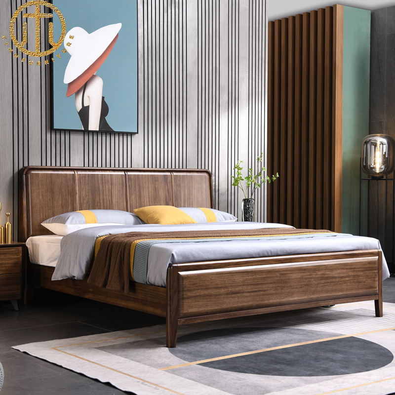 2023 Latest Chinese Style Ebony Wood Solid Wood Bed For Bedroom