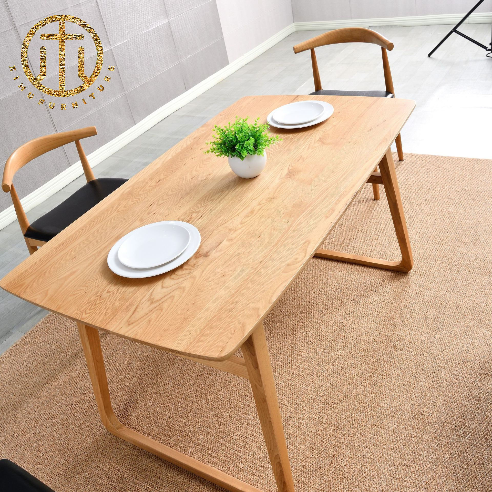 Nordic Modern Simple Ash Wood Dining Table For Dining Room