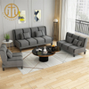 Italian Style Fabric Grey Rectangular Sofa Living Room