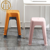 Modern Plastic Orange Square Stool in Living Room