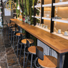 Industrial Style Wooden Brown Rectangular Bar Table in Living Room