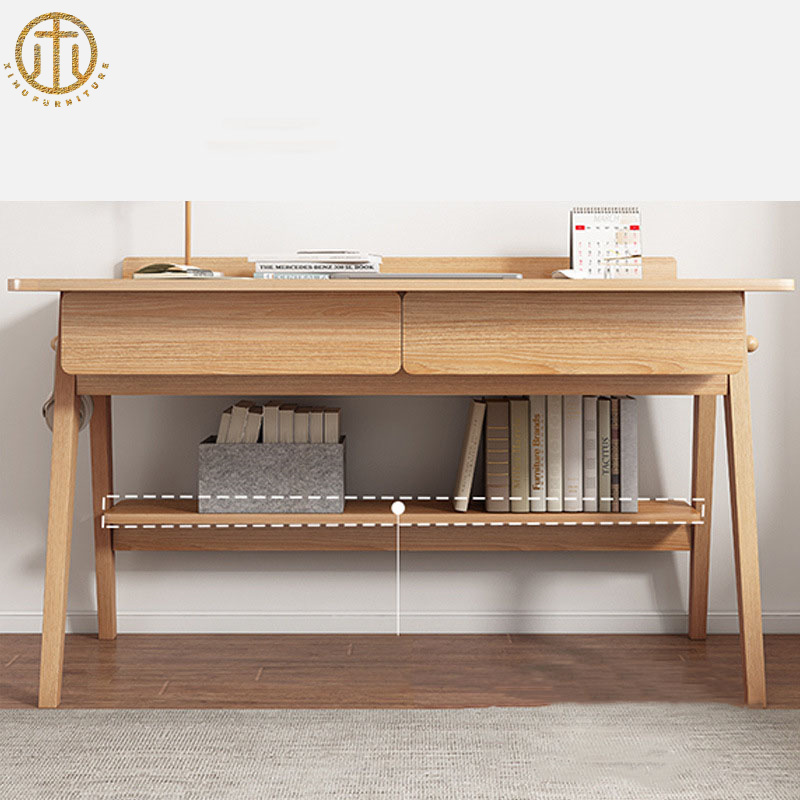 Simple Home Student Solid Wood Leg Study Desk