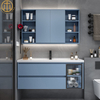 Light Luxury Solid Wood Ceramic Integrated Bathroom Cabinet