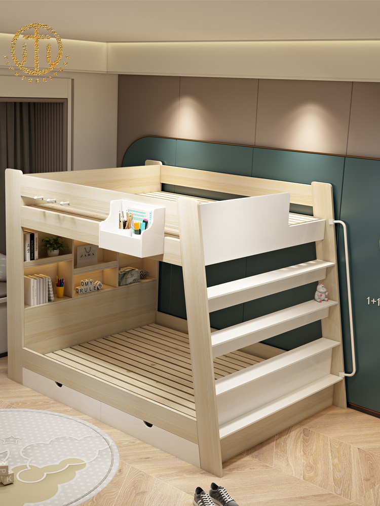 Nordic Simple Children′s Parallel Bunk Bed For Bedroom