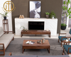 Nordic Simple Black Walnut Living Room All Solid Wood TV Cabinet