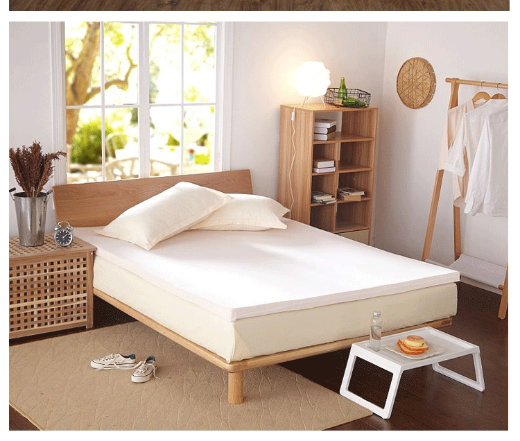 Japanese Modern Simple White Oak Solid Wood Bed For Bedroom