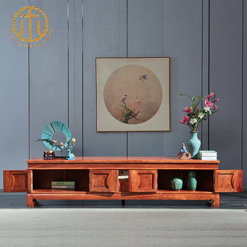 New Chinese Style Classical Light Luxury Living Room Small Apartment Rosewood Mahogany TV Cabinet For Living Room