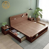 European And American Style Simple 1.8m Solid Wood Box Storage Double Bed For Bedroom