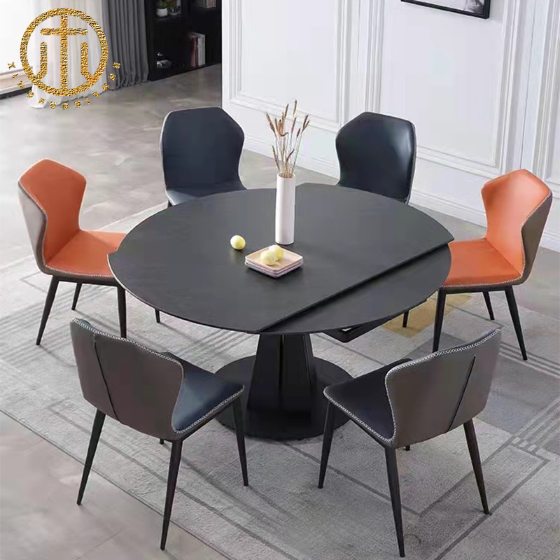 Italian Minimalist Rotatable Slate Dining Table For Dining Table