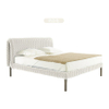 European Style Fabric White Rectangular Bed Bedroom