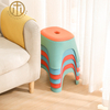 Minimalist Plastic Macaron Color Oval Stool in Bedroom