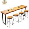 Industrial Style Wooden Brown Rectangular Bar Table in Dining Room