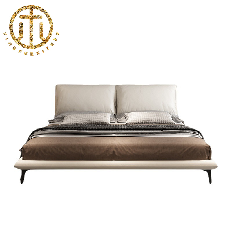 Light Luxury Italian Modern Minimalist Master Bedroom Leather King Bed