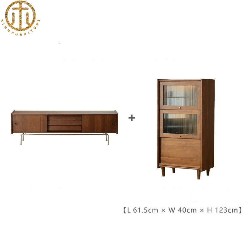 Japanese Retro Living Room Floor TV Cabinet 