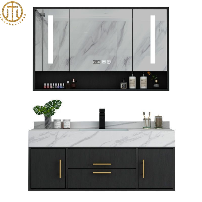 Light Luxury Slate Smart Mirror Bathroom Cabinet