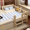 Splicing Solid Wood Children's Bed With Guardrail For Bedroom