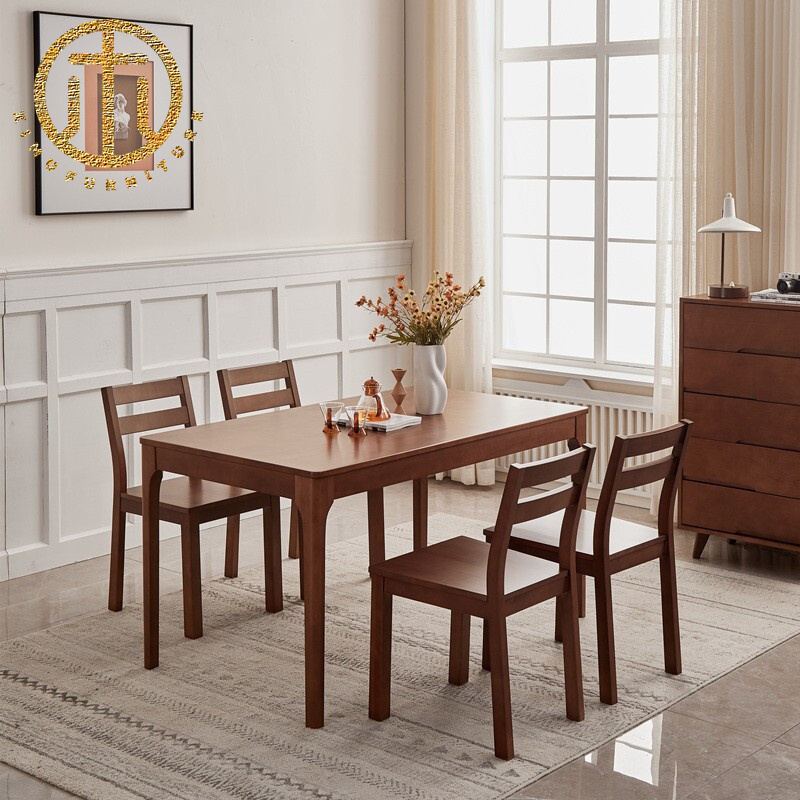 Nordic Log Style Restaurant Furniture Solid Wood Dining Table