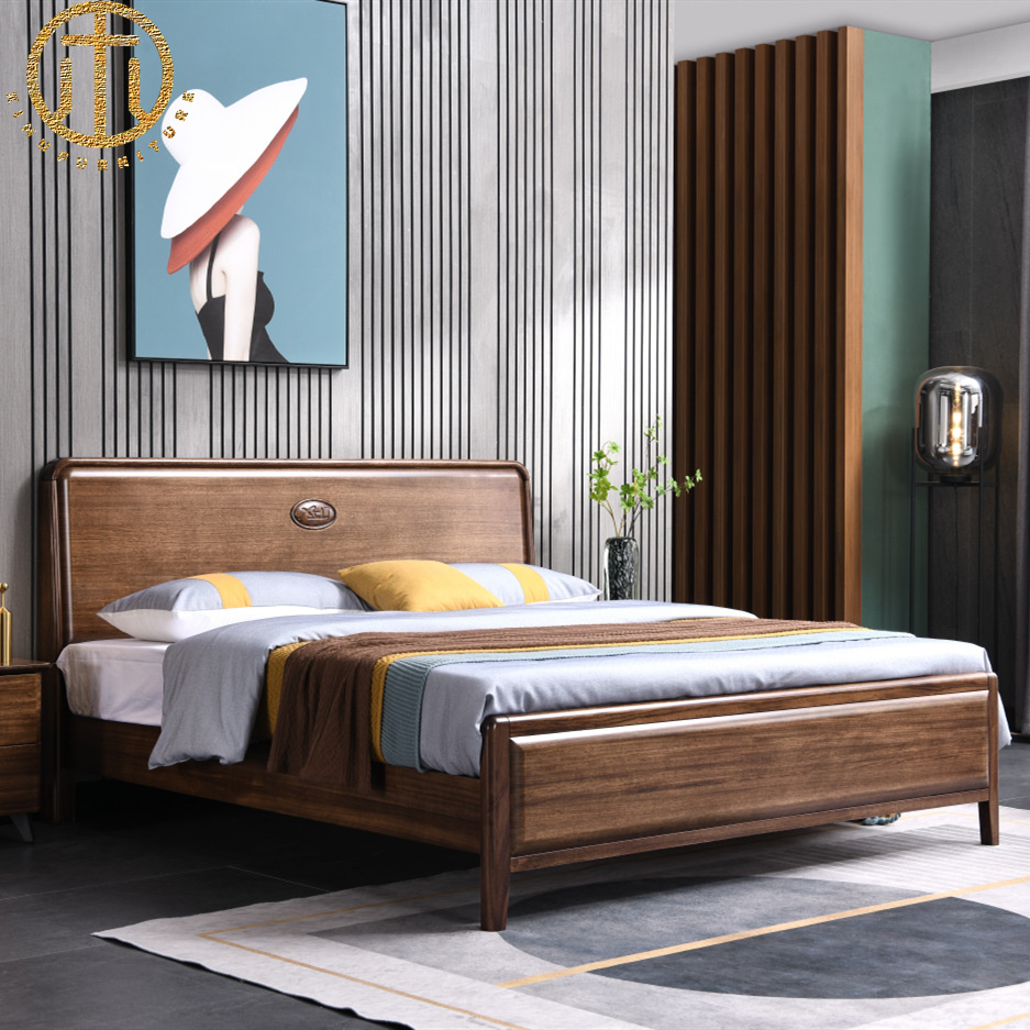 2023 Latest Chinese Style Ebony Wood Solid Wood Bed For Bedroom