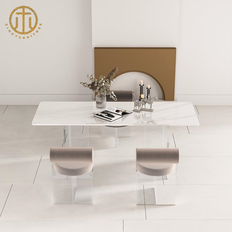 Light Luxury Suspended Creative Acrylic Slate Dining Table For Dining Room