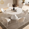 Nordic Light Luxury Telescopic Rotating Variable Round Rock Slab Dining Table