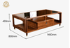 Living Room Modern Minimalist Fashion Gold Walnut Coffee Table