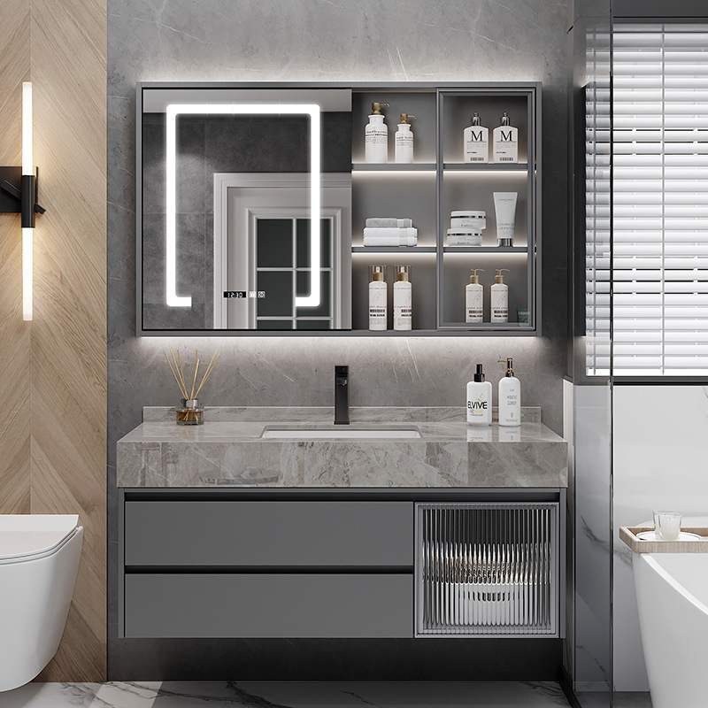 Modern slate White rectangular bathroom cabinet bathroom